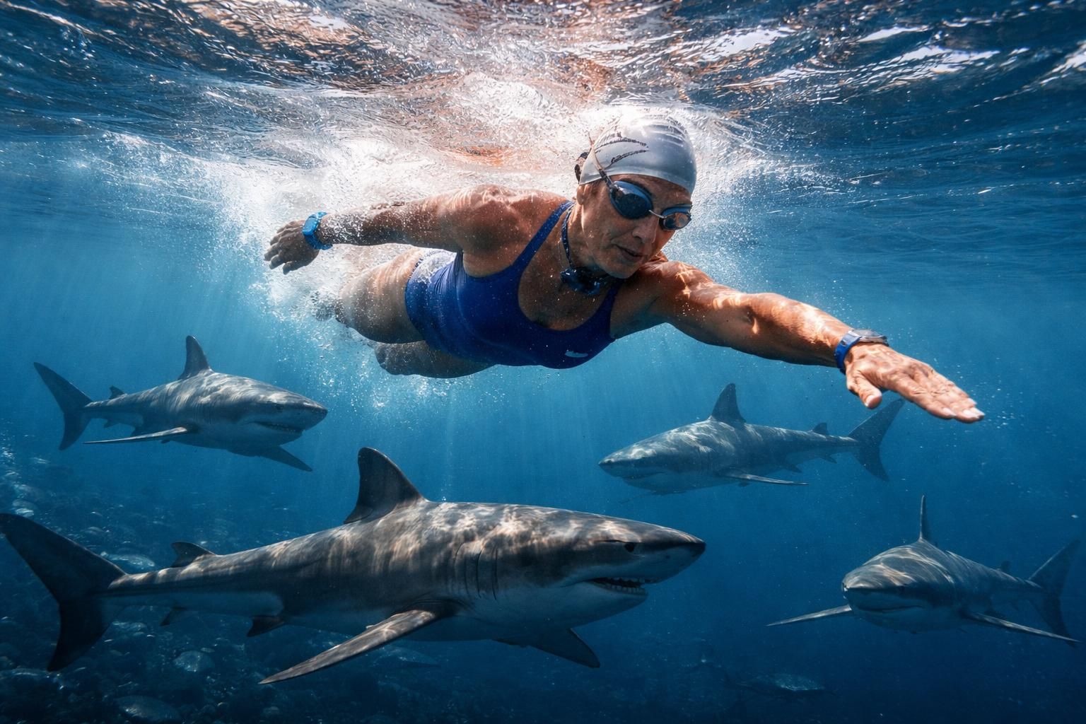 découvrez comment diana nyad a défié les limites humaines et la nature en affrontant les requins lors de son incroyable exploit de natation en eau libre.