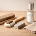 découvrez notre kit d'entretien pour chaussures en daim, composé des indispensables pour préserver la beauté et la douceur de vos chaussures préférées.