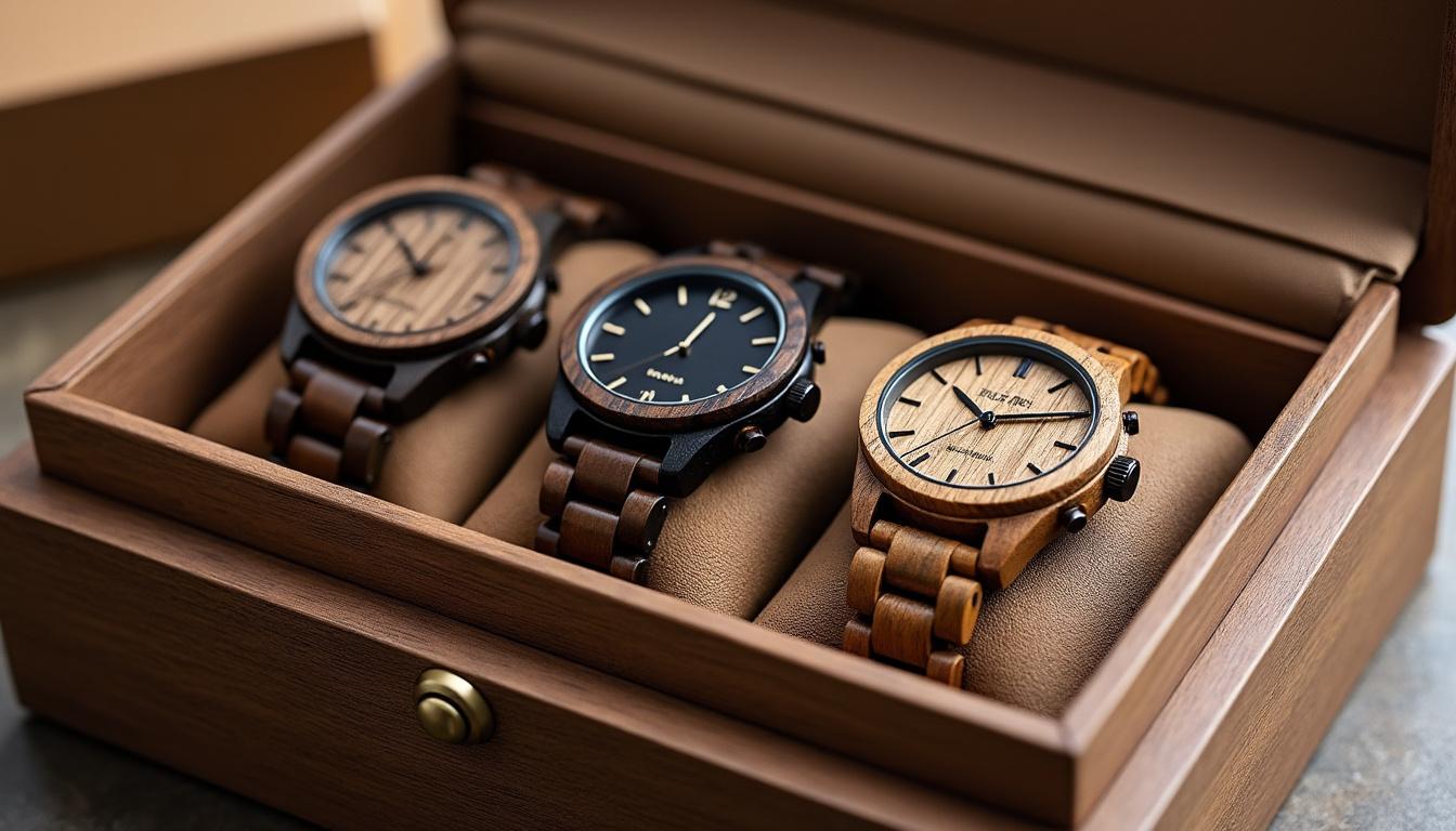 offrez un coffret cadeau montre en bois artisanale et choisissez l’authenticité. un présent raffiné, éthique et unique, parfait pour marquer chaque occasion d’une touche naturelle et élégante.