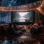 découvrez comment un écran de projection peut transformer une soirée pluvieuse en un moment mémorable et sauver votre journée de vacances.